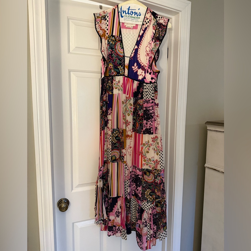 Anthropologie Multicolor Patchwork Maxi Dress
